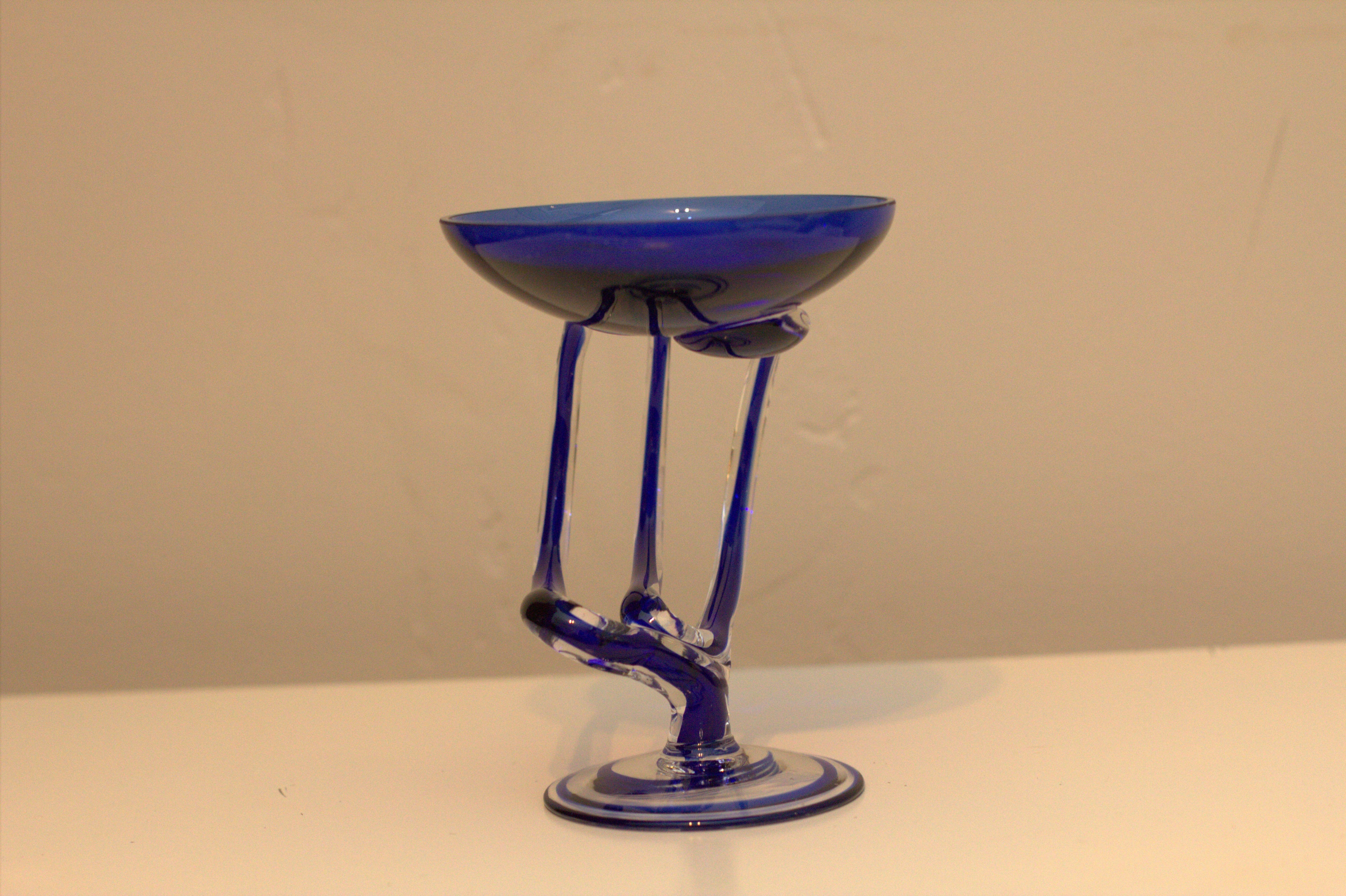 Jozefina Krosno Art Glass "Jellyfish" Pedestal Bowl&nbsp;