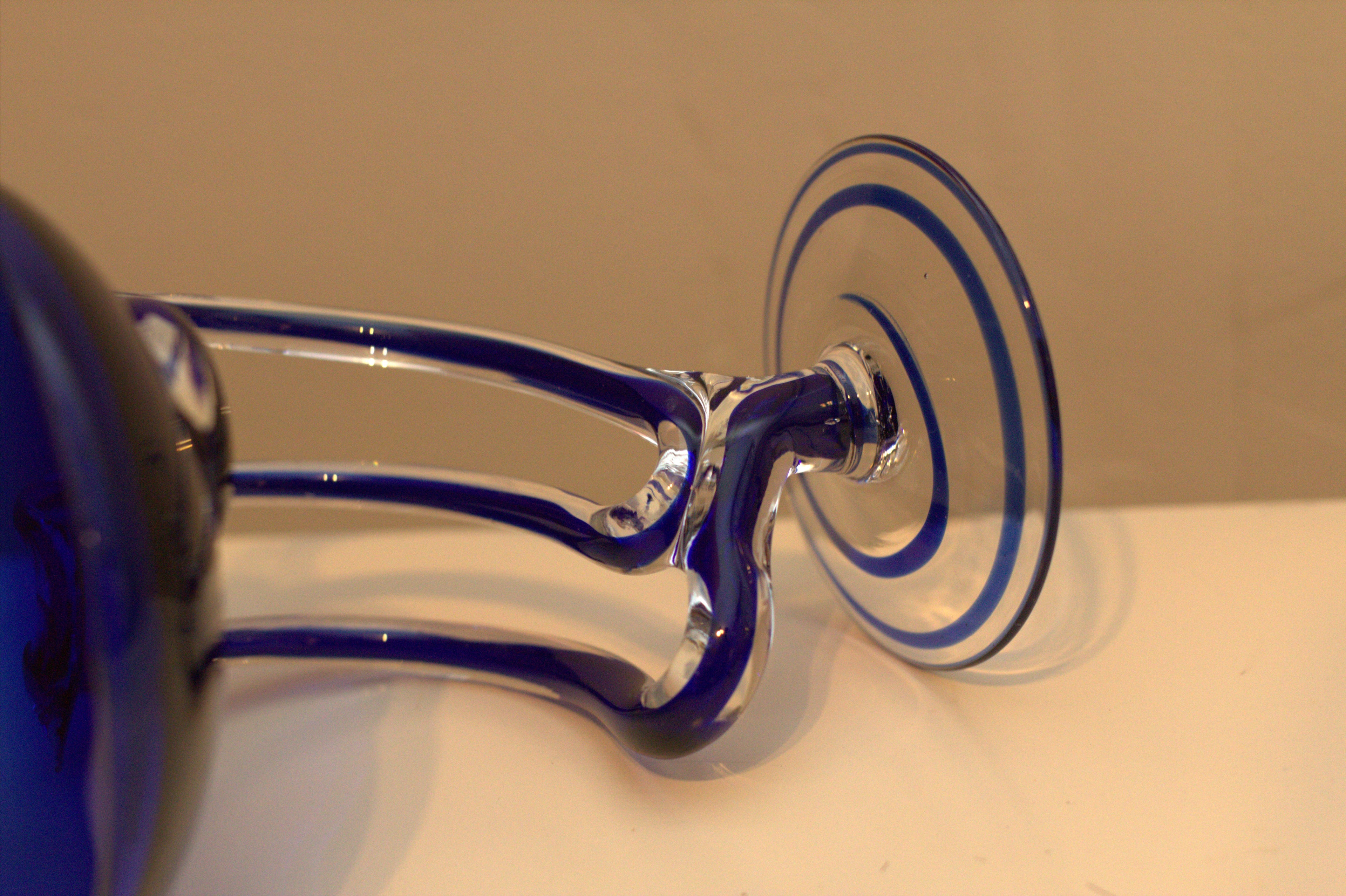 Jozefina Krosno Art Glass "Jellyfish" Pedestal Bowl&nbsp;