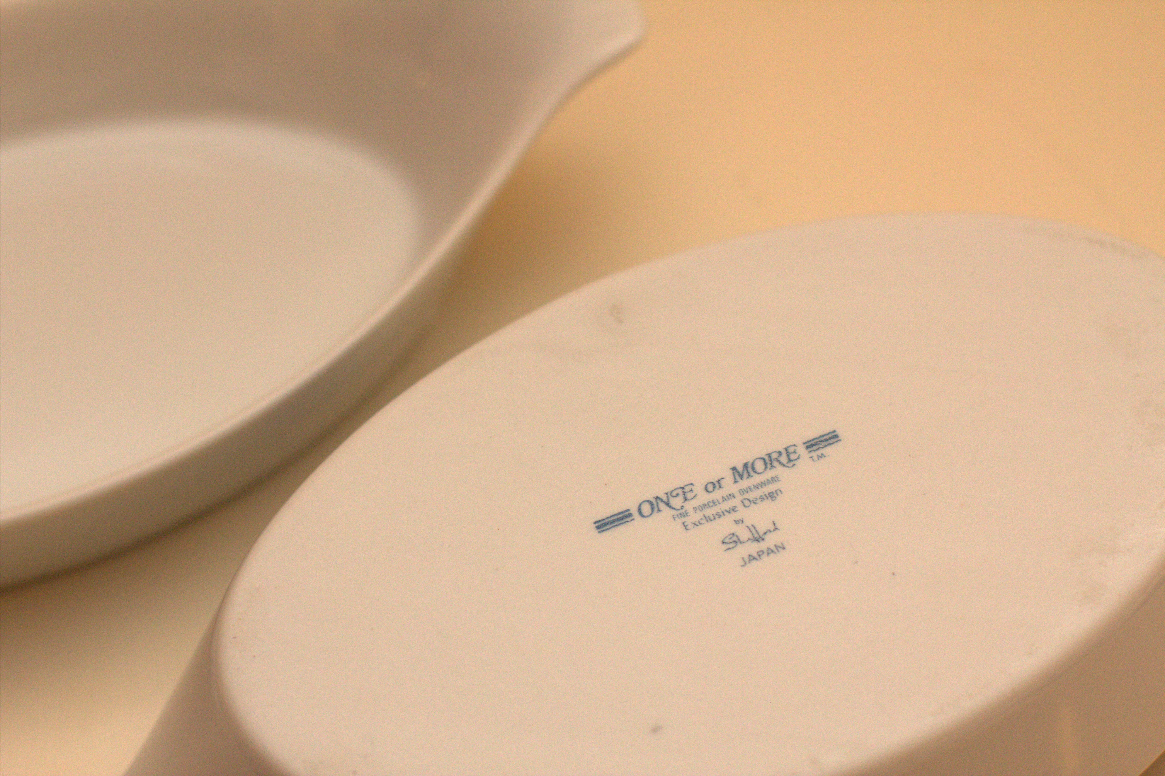 2 Shafford of Japan Au Gratin Casserole Serving Dish Blue/White